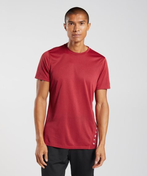 Men's Gymshark Sport T-Shirts Red | CA 0ND7A8